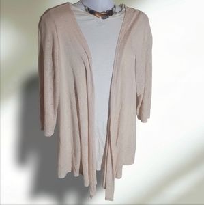 Beautiful Lace Cut Work, Open Front Asymmetric Cardigan